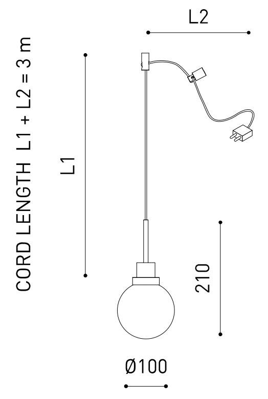 Product specifications for Brushed Gold / Max. 3 m / 2700K