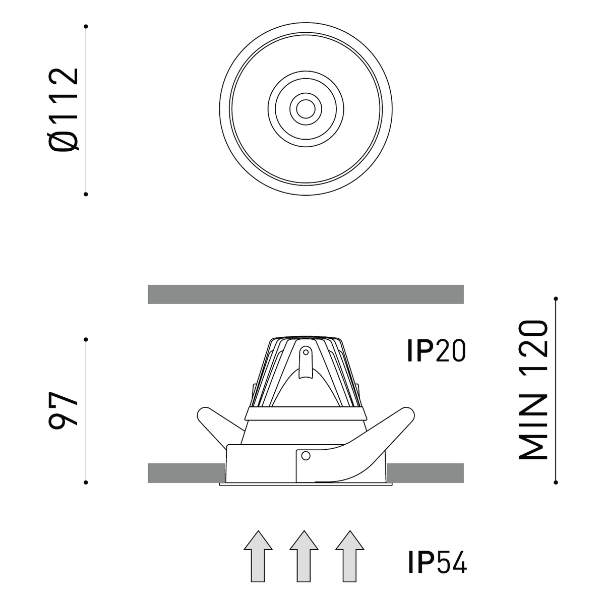 Product specifications for Trim / 2700K w/ Super Spot 13° / Matt Black