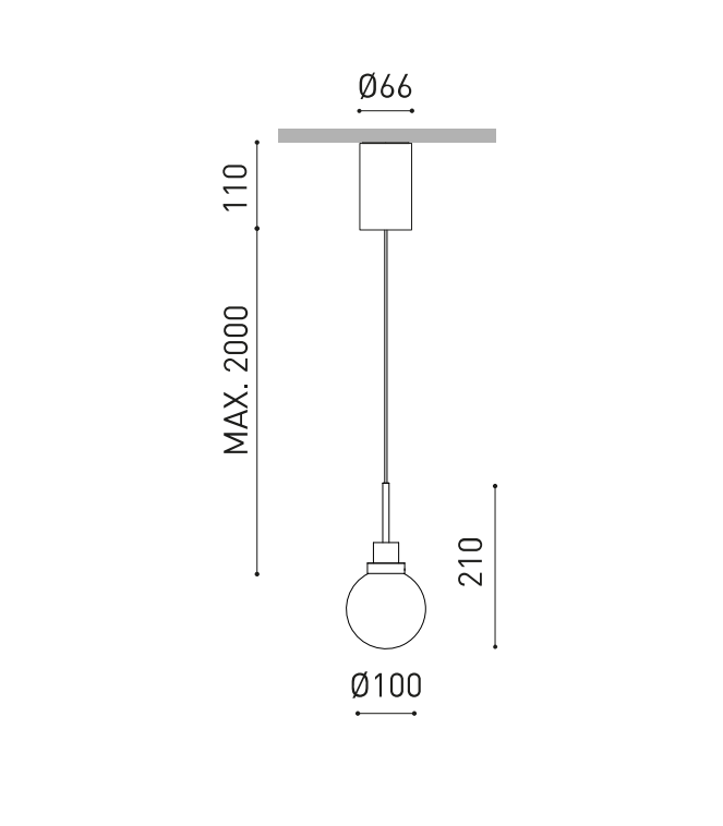 Product specifications for Brushed Gold / 2M / DALI w/ 2700K