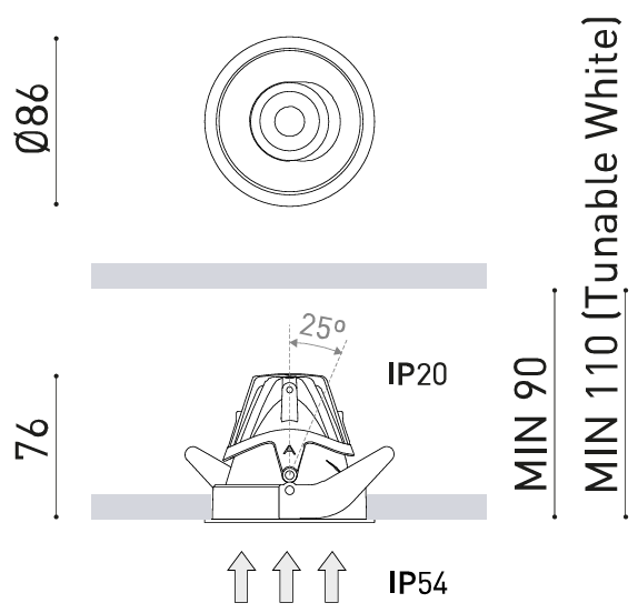Product specifications for Matt Black / 12° Super Spot / 2700K