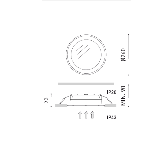 Product specifications for Drop 1 / IP43 / No Dim w/ 2700K