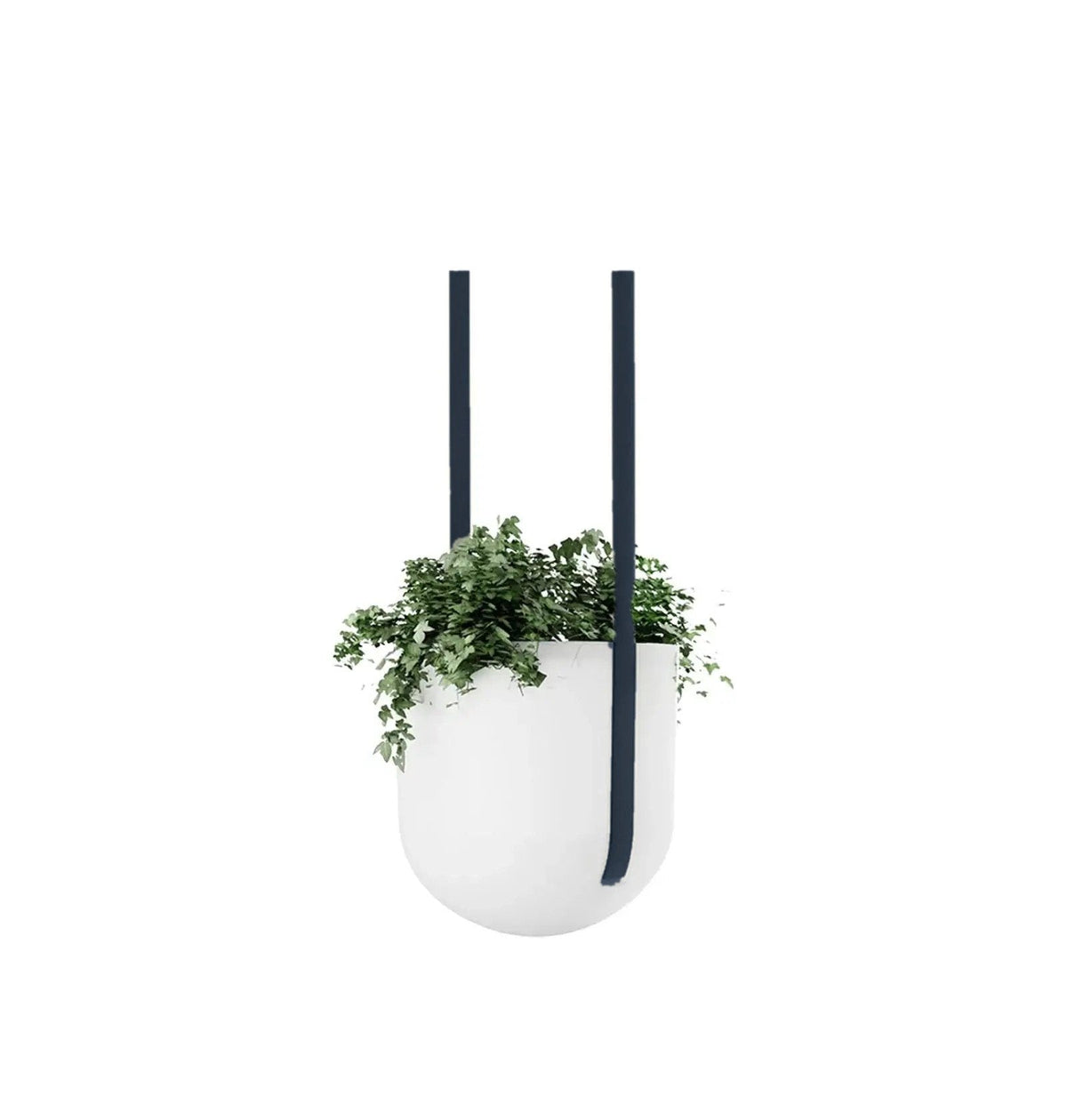 Flexxica Jungle pendant light and plant pot with dark blue fabric bands
