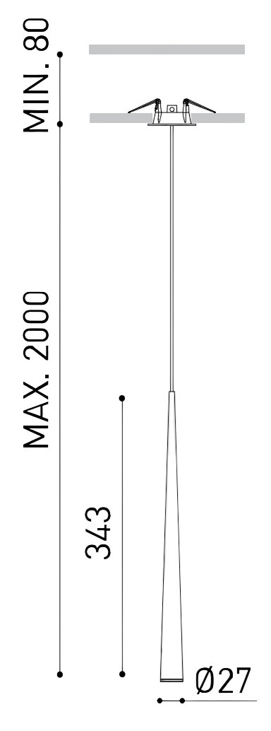 Product specifications for Textured Black / 19° w/ 2M / 2700K