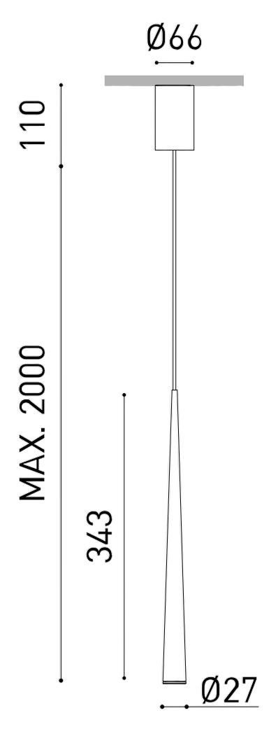 Product specifications for Textured Black / 19° w/ 2M / 2700K