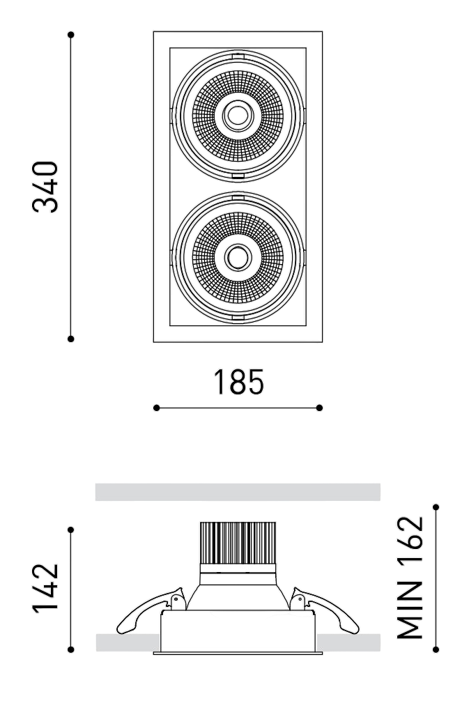 Product specifications for Textured Black / 1 w/ Spot (17°) / No Dim w/ 3000K