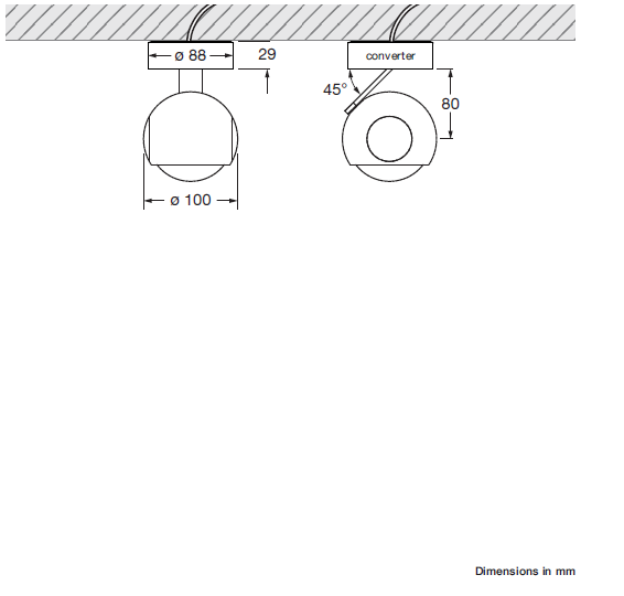 Product specifications for Shiny Chrome / 80° Contour w/ 2700K / Up Mount