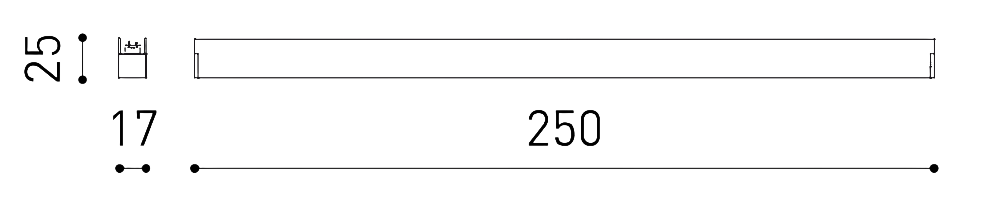 Product specifications for Matt Black / 250 / 2700K