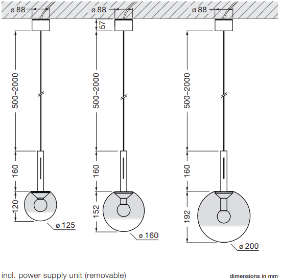 Product specifications for Phantom / 125 mm w/ Up Mounting / Continuous Height Adjustment