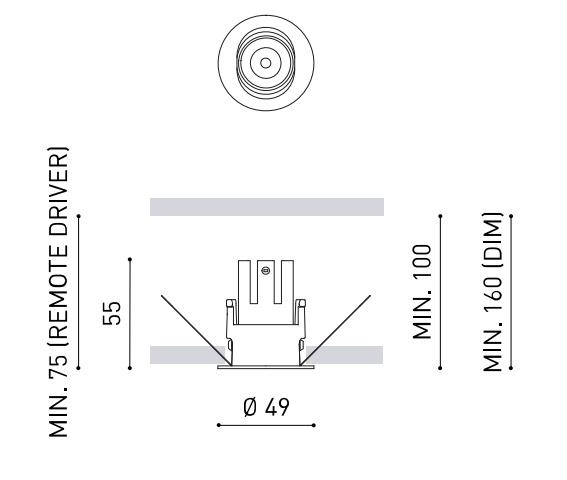 Product specifications for Textured Black / 18° Spot / 2700K w/ No Dim