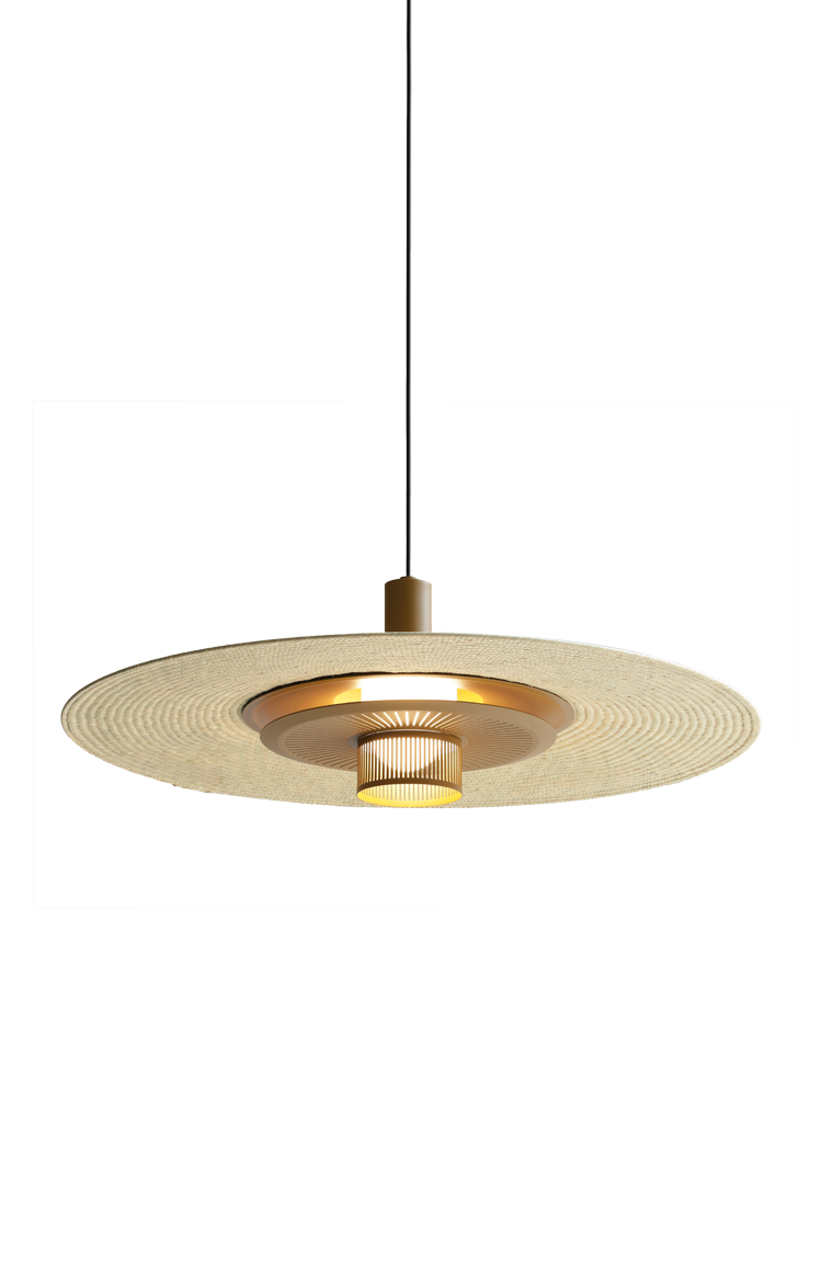 Pendant light fixture on a white background
