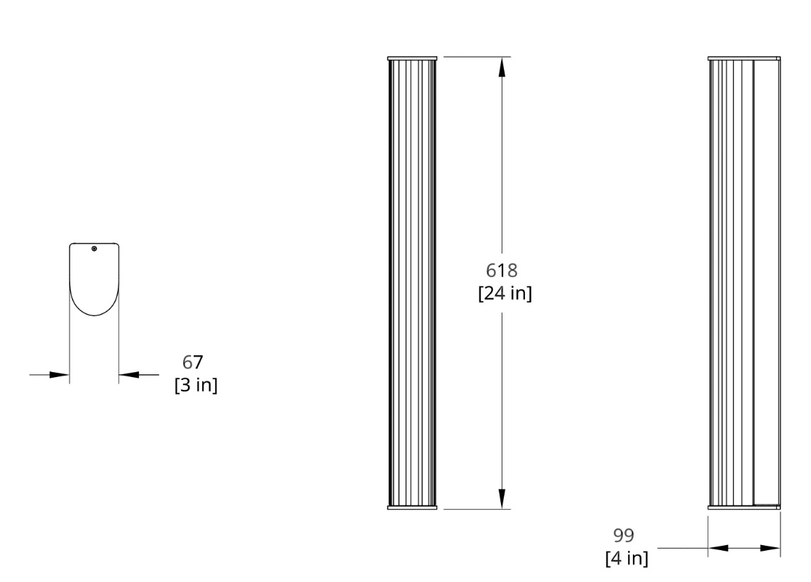 Product specifications for 24" / Natural Anodized / Phase w/ 2700K