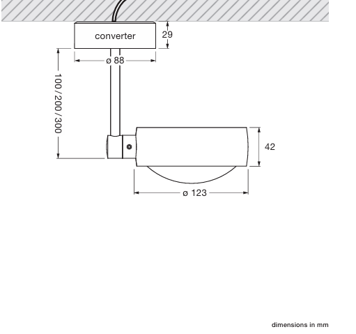 Product specifications for 10 cm / Sento E w/ 2700K / Up