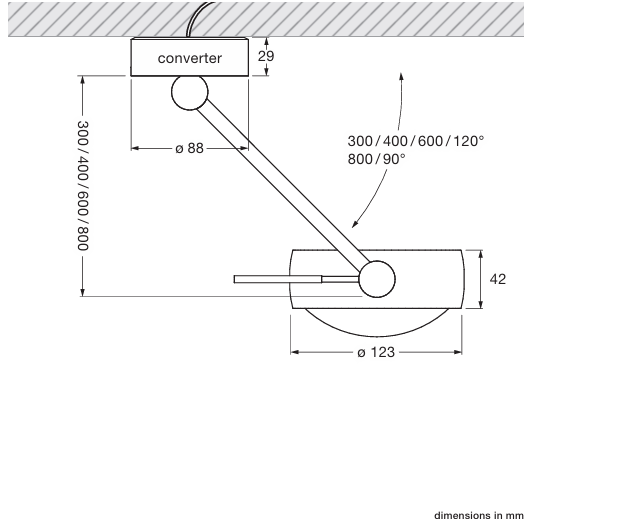 Product specifications for 30 cm / Sento E w/ 2700K / Up w/ Fixed Orientation