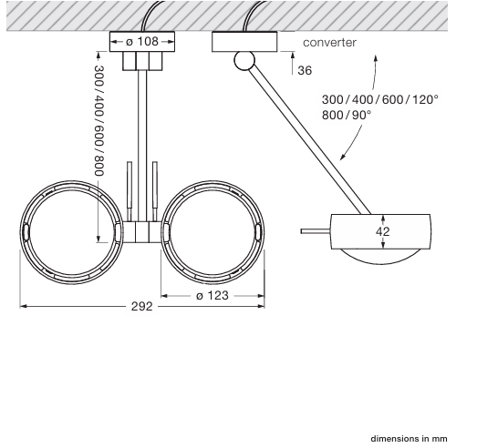 Product specifications for 30 cm / Sento E w/ 2700K / Up w/ Fixed Orientation