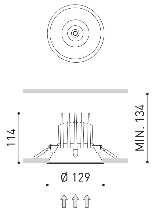 Product specifications for Big 1 in Black / 18° w/ IP20 / 2700K w/ No Dim