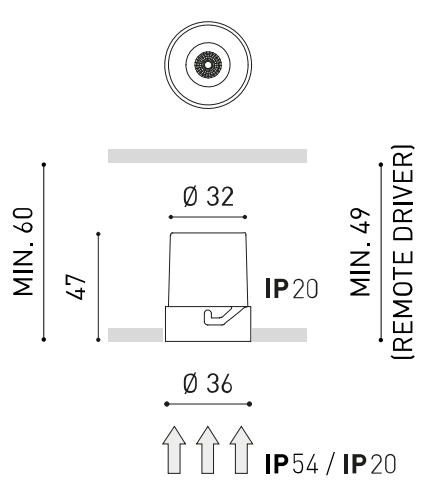 Product specifications for Black / 19° / 2700K w/ IP20