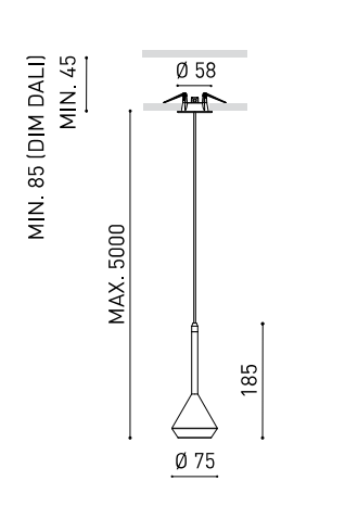 Product specifications for Textured black / 24° w/ 2700K / 2M w/ Phase Cut
