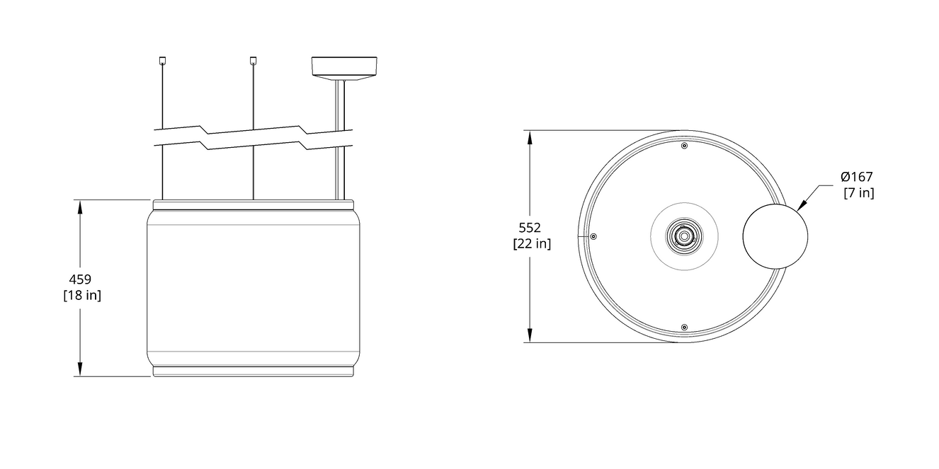 Product specifications for 20" w/ Graphite Felt / 2700K w/ 0-10V / 12° Spot / No Indirect Optic