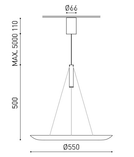 Product specifications for Textured Black / Max. 2 m / 2700K w/ DALI