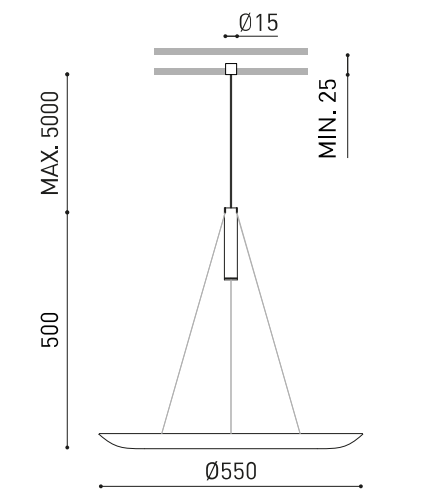Product specifications for Textured Black / Max. 2 m / 2700K w/ DALI
