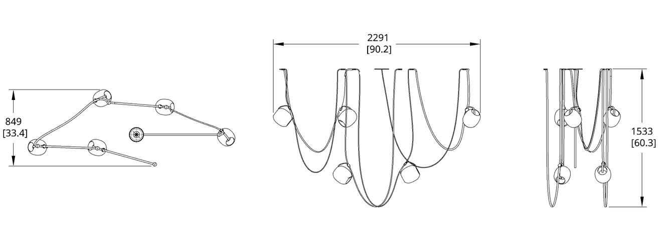Product specifications for White Cord / Natural Anodized / Phase w/ 2700K