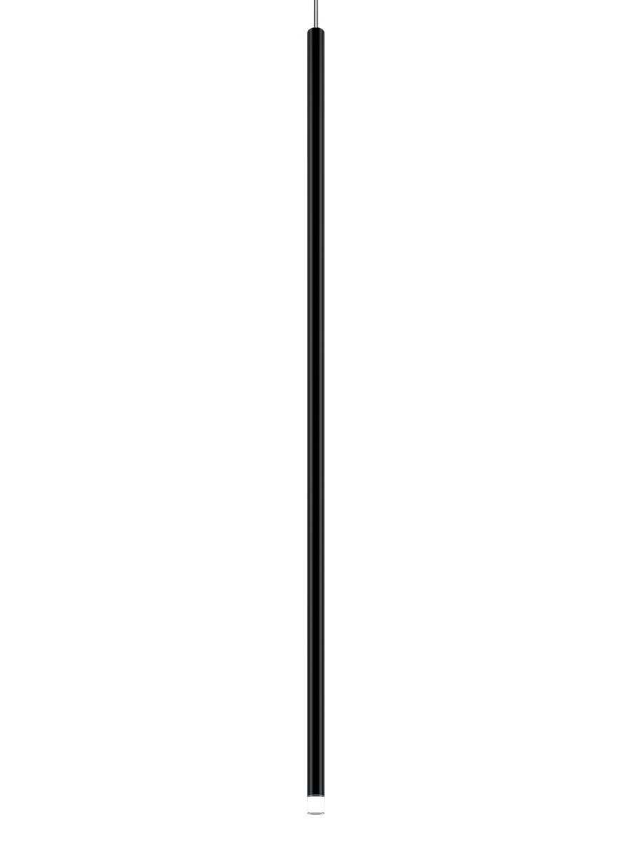 Black pendant light on white background