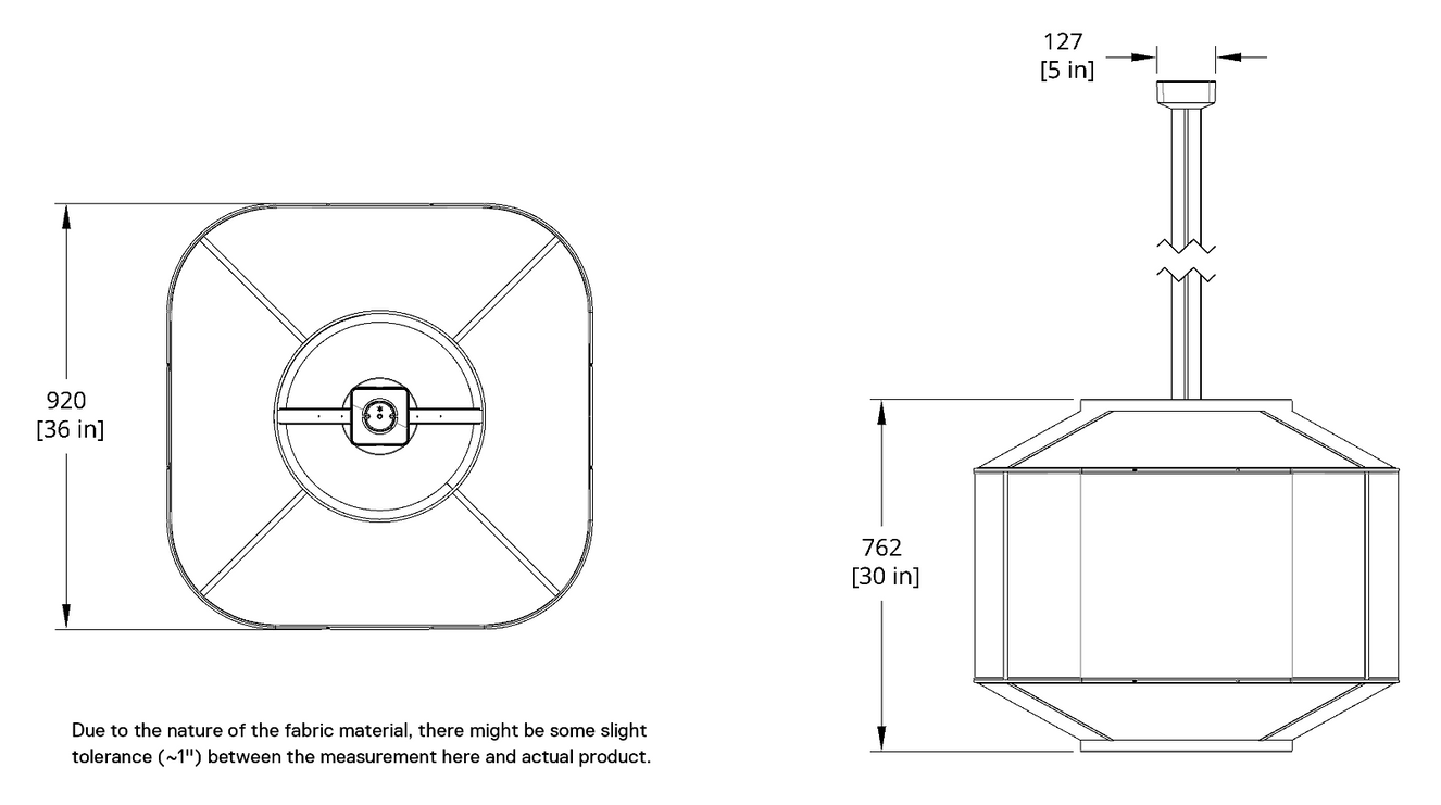 Product specifications for 36" / Cord / On/Off w/ 2700K