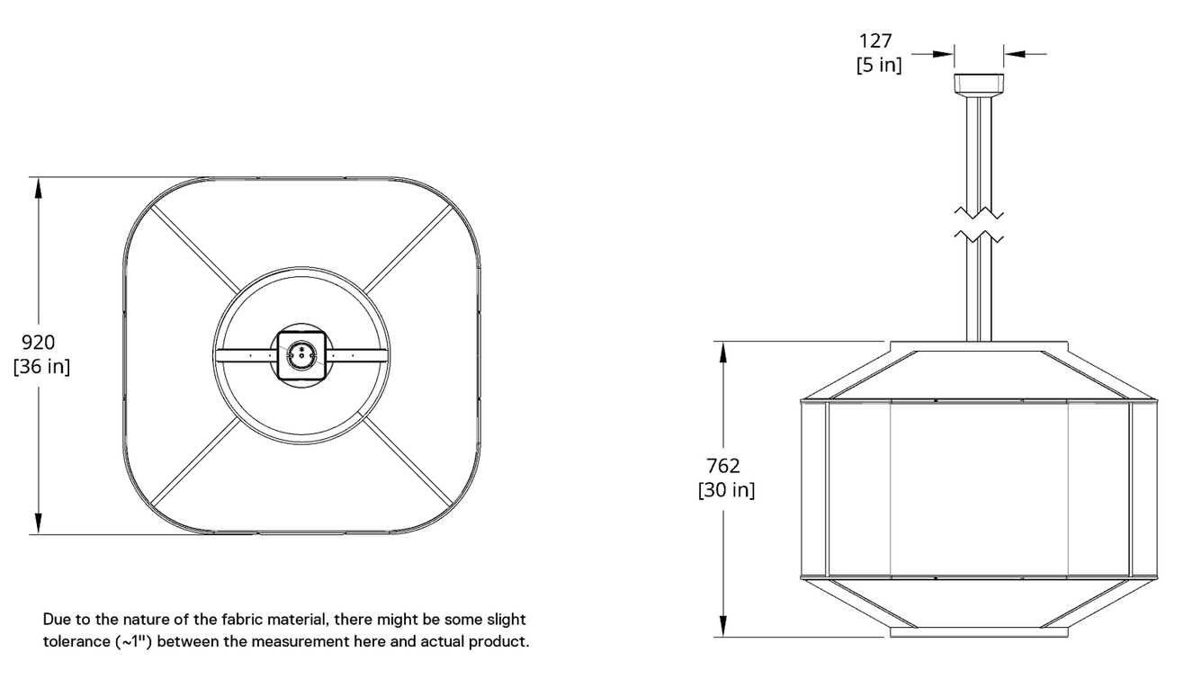 Product specifications for 36" / Cord / On/Off w/ 2700K