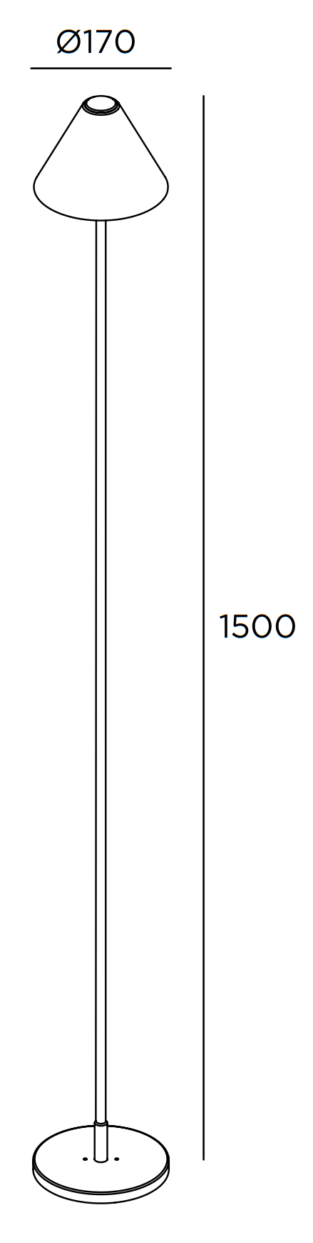 Product specifications for Natural Black / 150 cm w/ Cable / 2200K