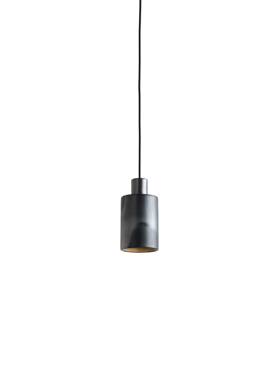 Black pendant light on a white background