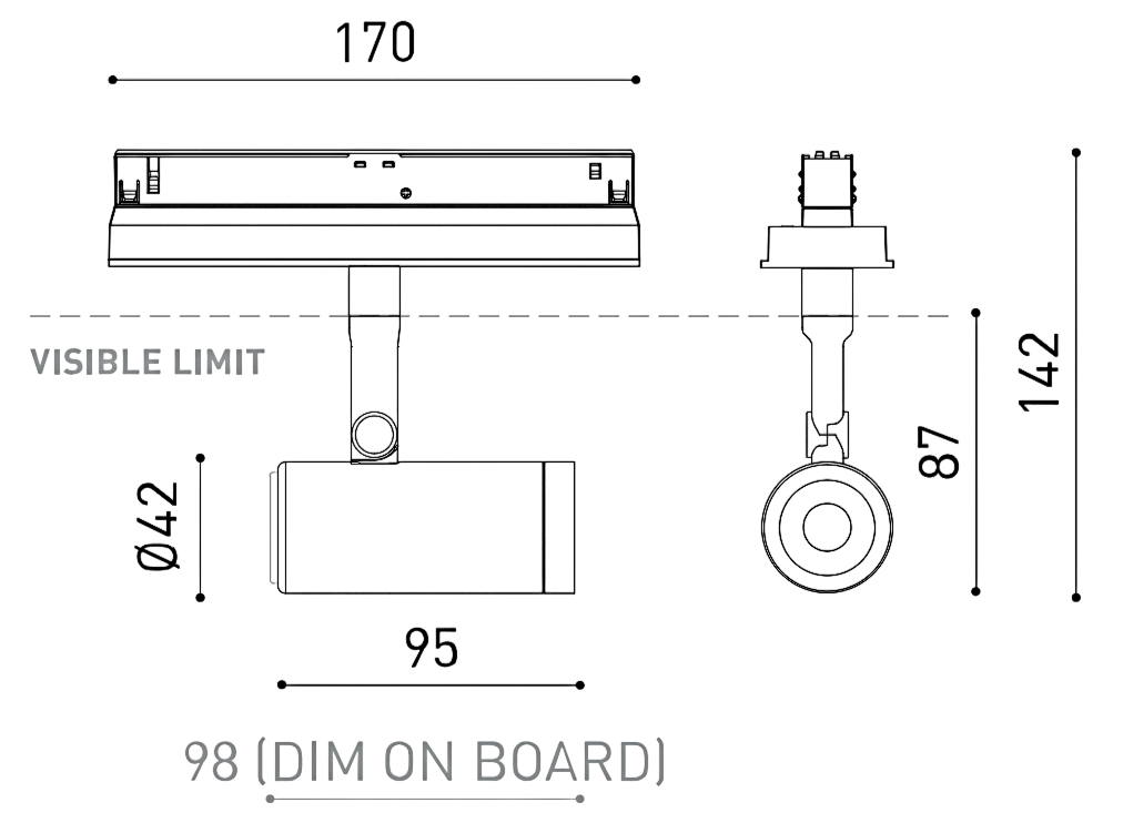 Product specifications for Textured Black / Superspot / No Dim w/ 2700K