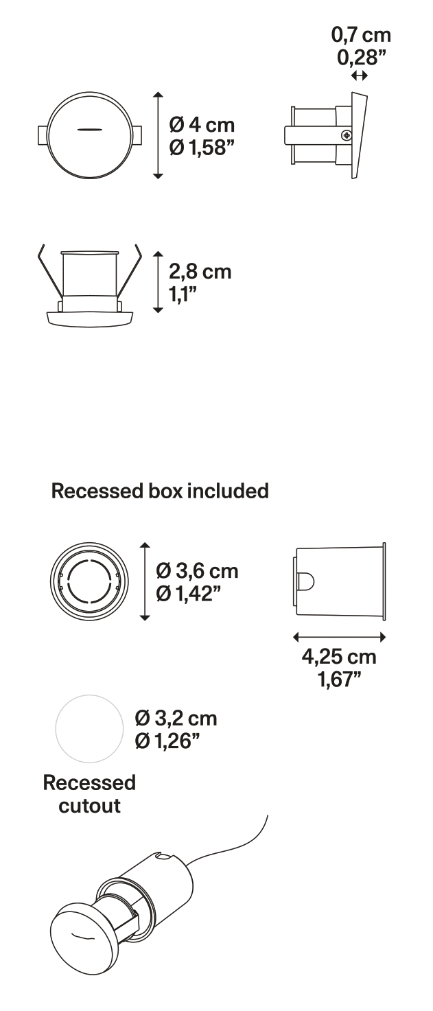 Product specifications for Matte White / 4 cm / 2700K
