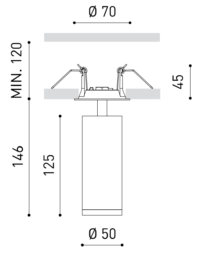 Product specifications for Gold / Spot / No Dim w/ 2700K