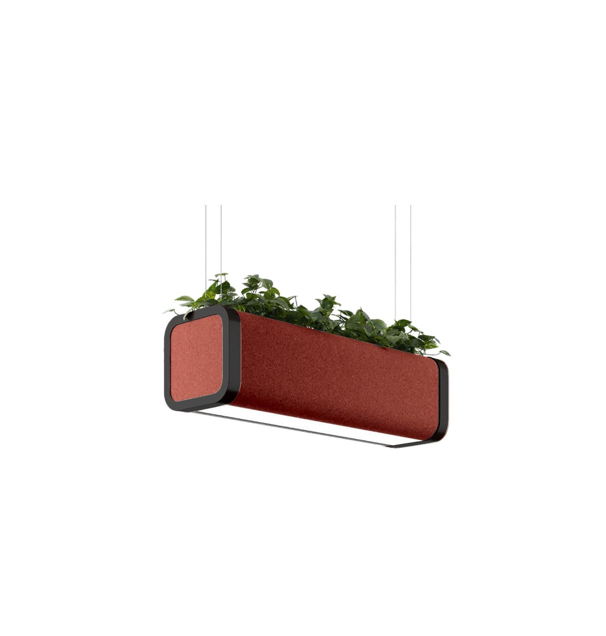Flexxica Gaya acoustic planter pendant in Gabriel Medley 63063 fabric with black frame