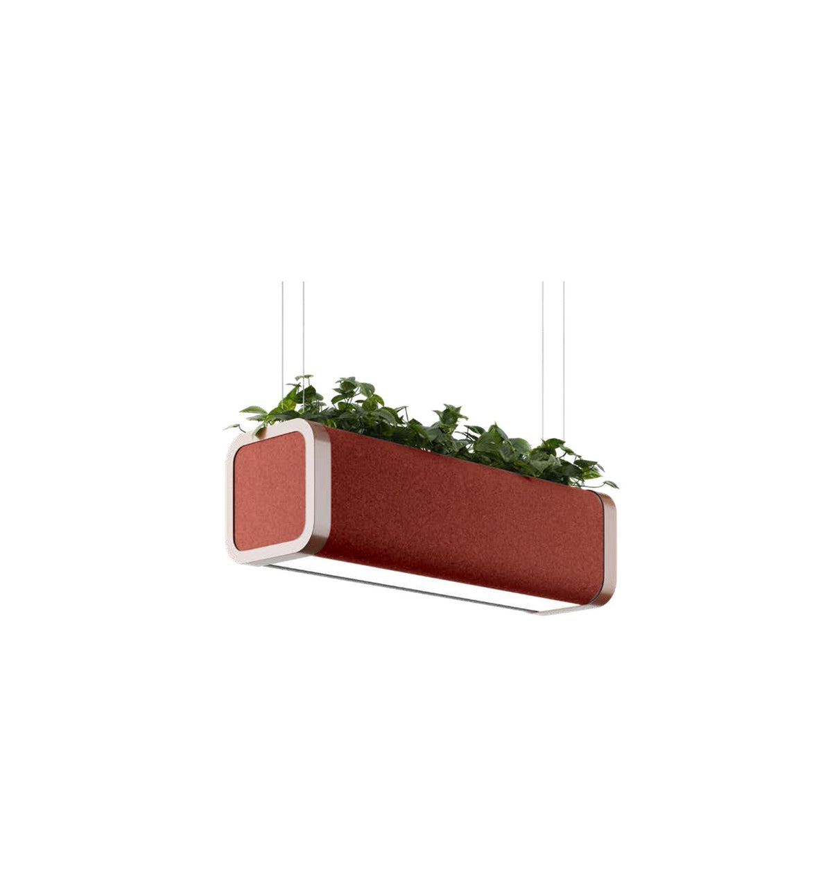 Flexxica Gaya acoustic planter pendant in Gabriel Medley 63063 fabric with copper frame