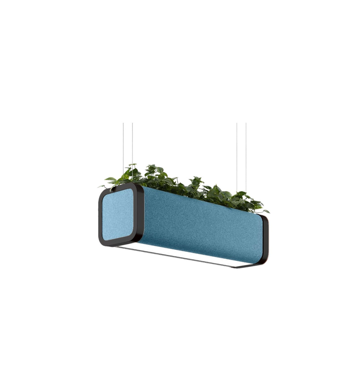 Flexxica Gaya acoustic planter pendant in Gabriel Chili 66176 fabric with black frame