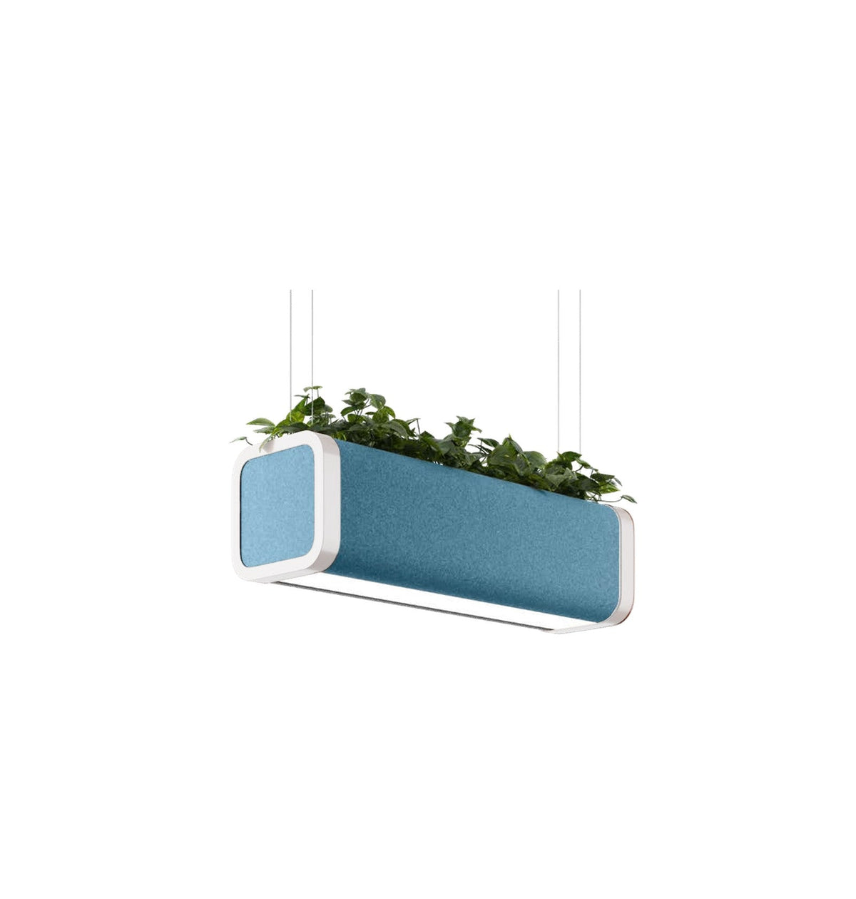 Flexxica Gaya acoustic planter pendant in Gabriel Chili 66176 fabric with white frame