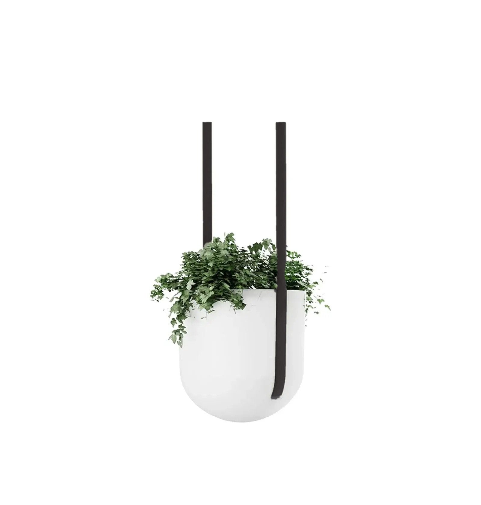 Flexxica Jungle pendant light and plant pot with dark grey fabric bands