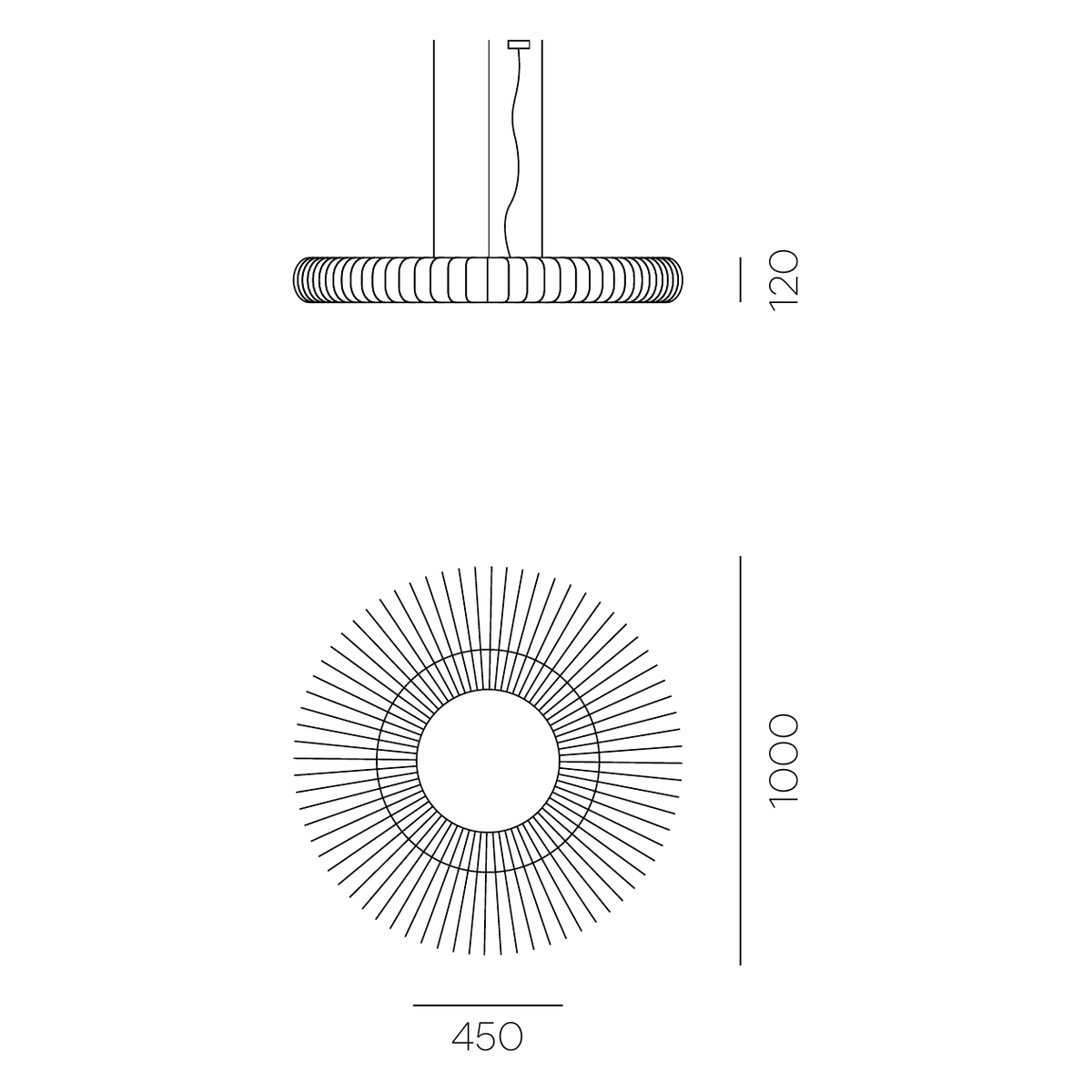 Product specifications for S 1000mm w/ Concrete / Standard w/ On/Off / 3000K