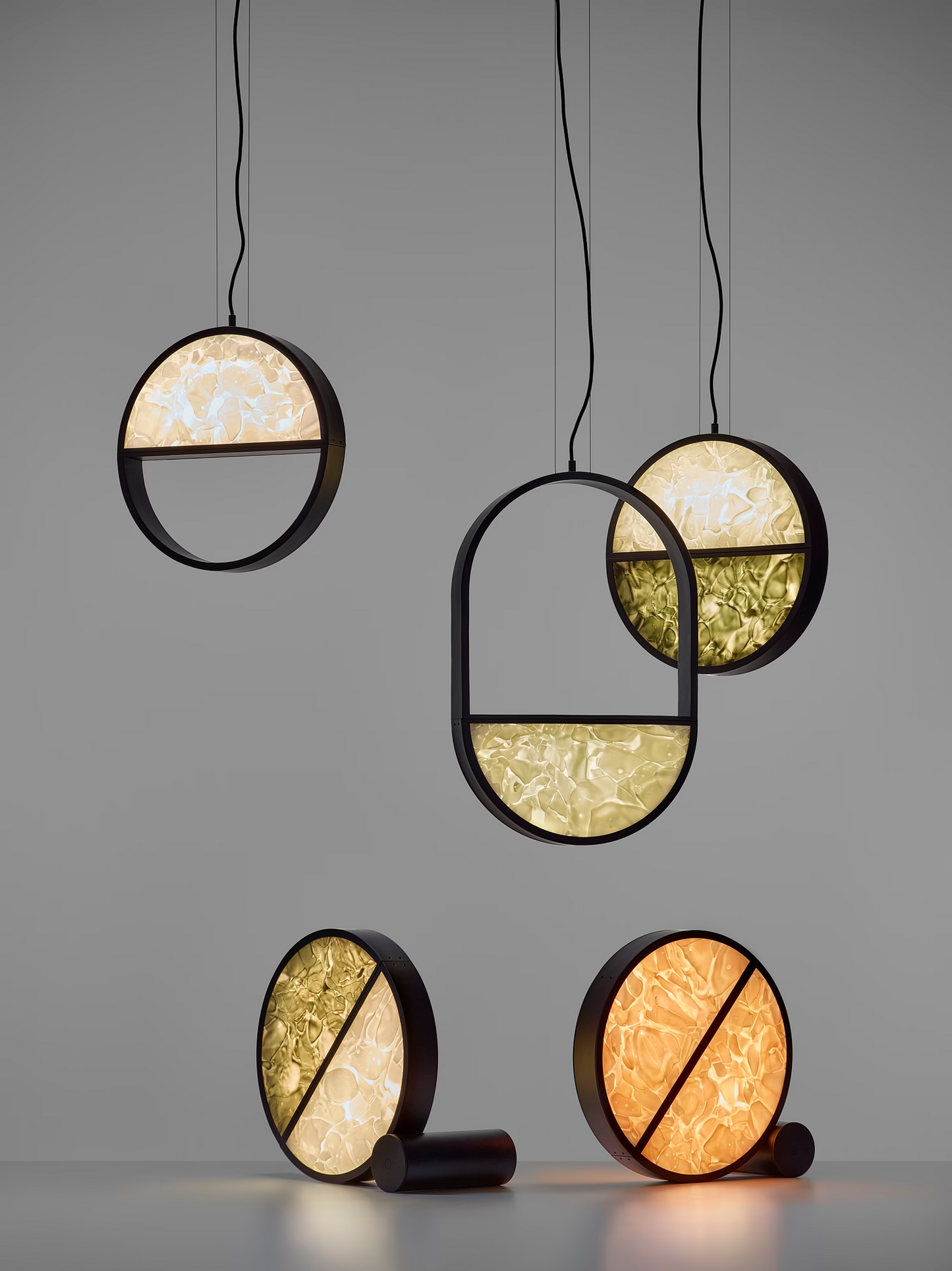 Geometric Pendant  Oval - Full Bottom In Yellow