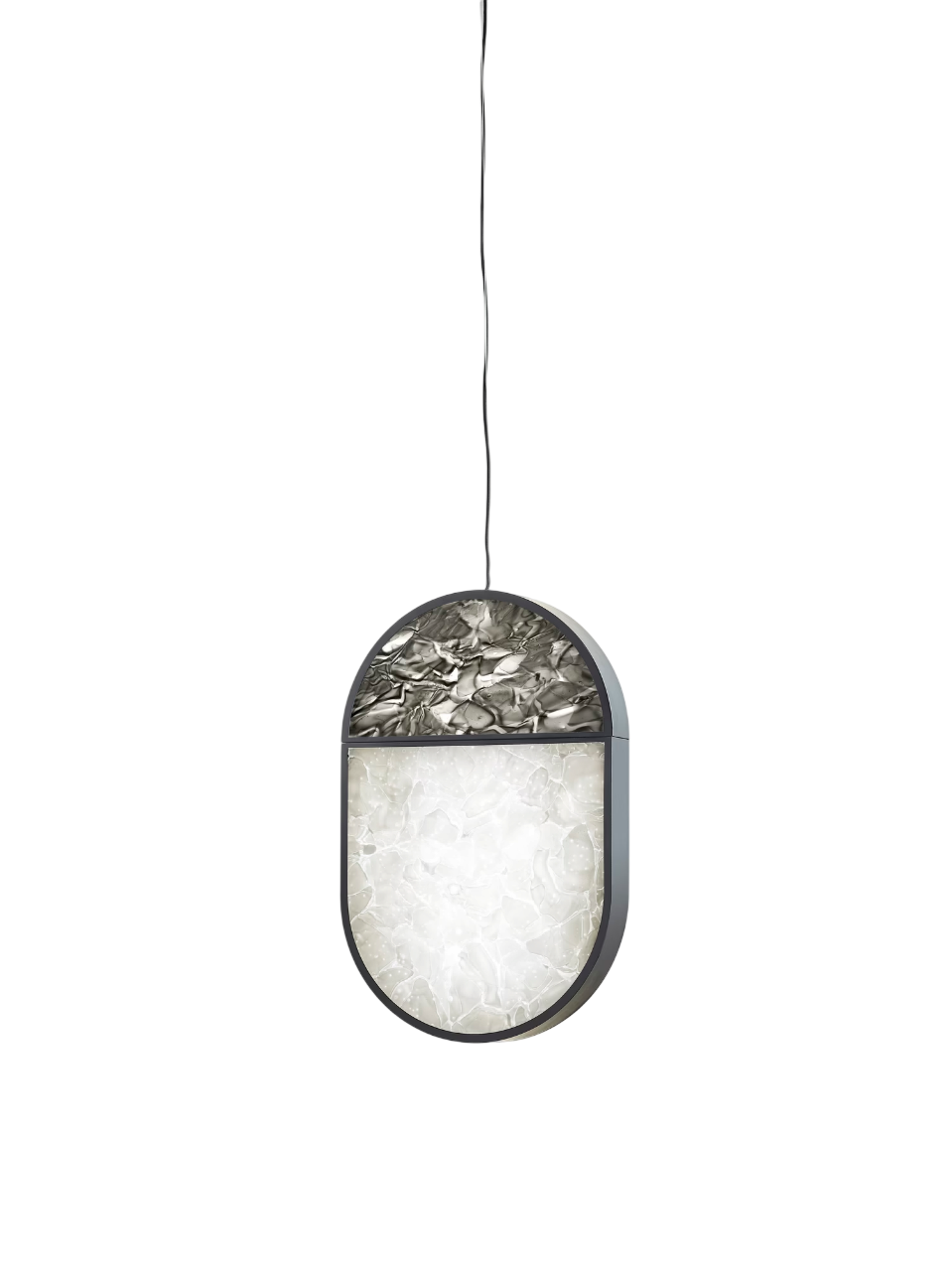 Geometric Pendant Oval - Full Top In Grey
