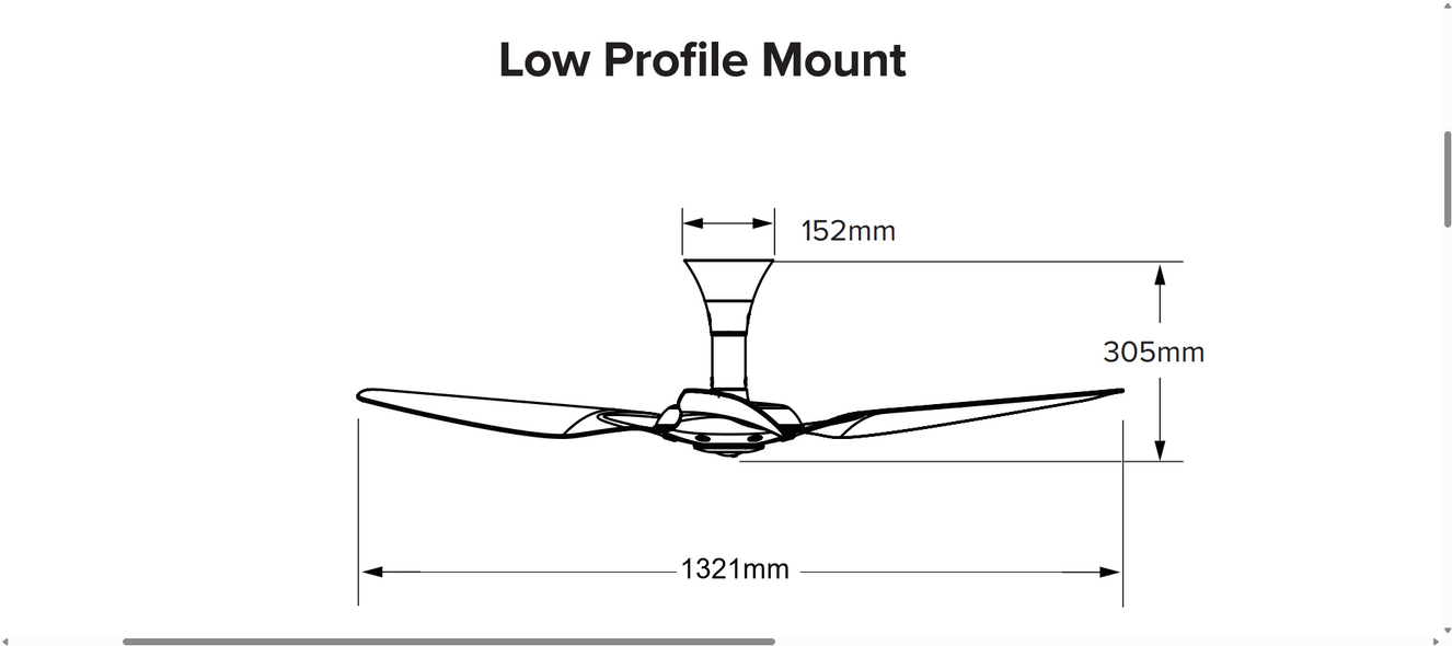 Product specifications for Black / 1.3m / 305mm (Included)