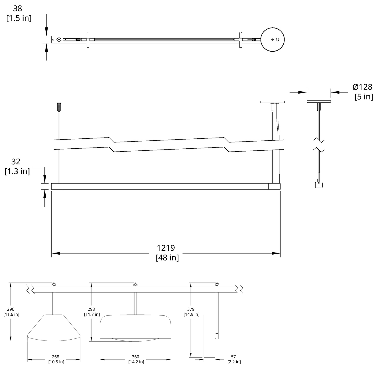 Product specifications for Cone Light Pendant / Cone Light Pendant / 2700K w/ Uplight