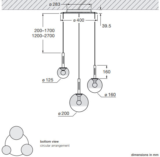 Product specifications for Cloud 3 / Phantom / Matt White w/ 20 - 170 cm