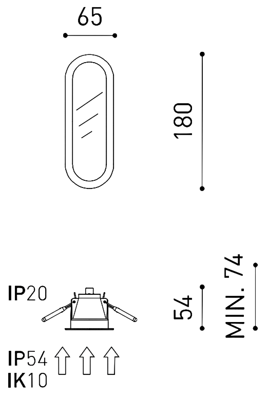 Product specifications for Olympia Mini / 3000K / No Dim