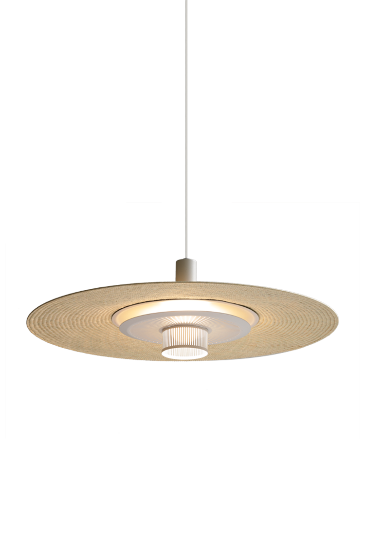 Pendant light fixture on a white background
