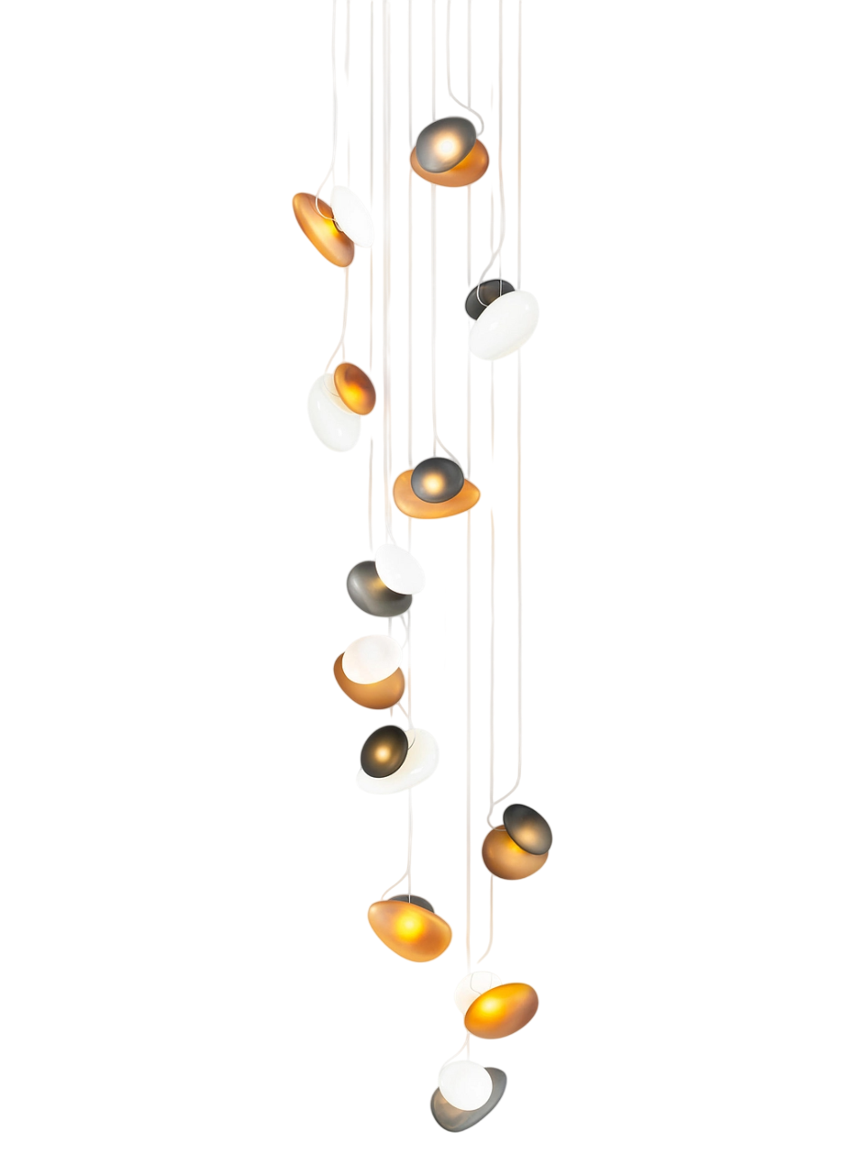 Pebble Chandelier - White Sandtex