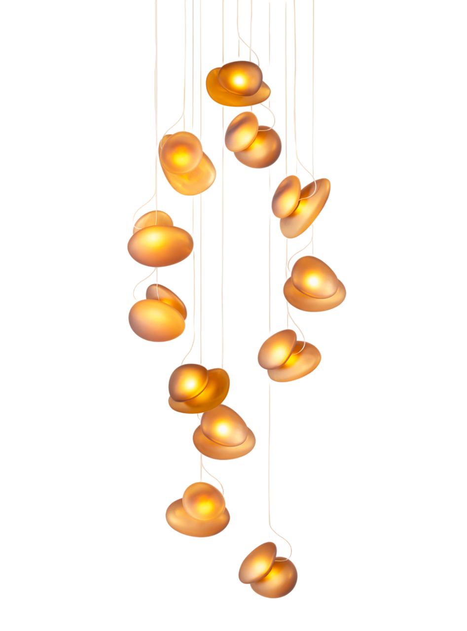 Pebble Chandelier - White Sandtex