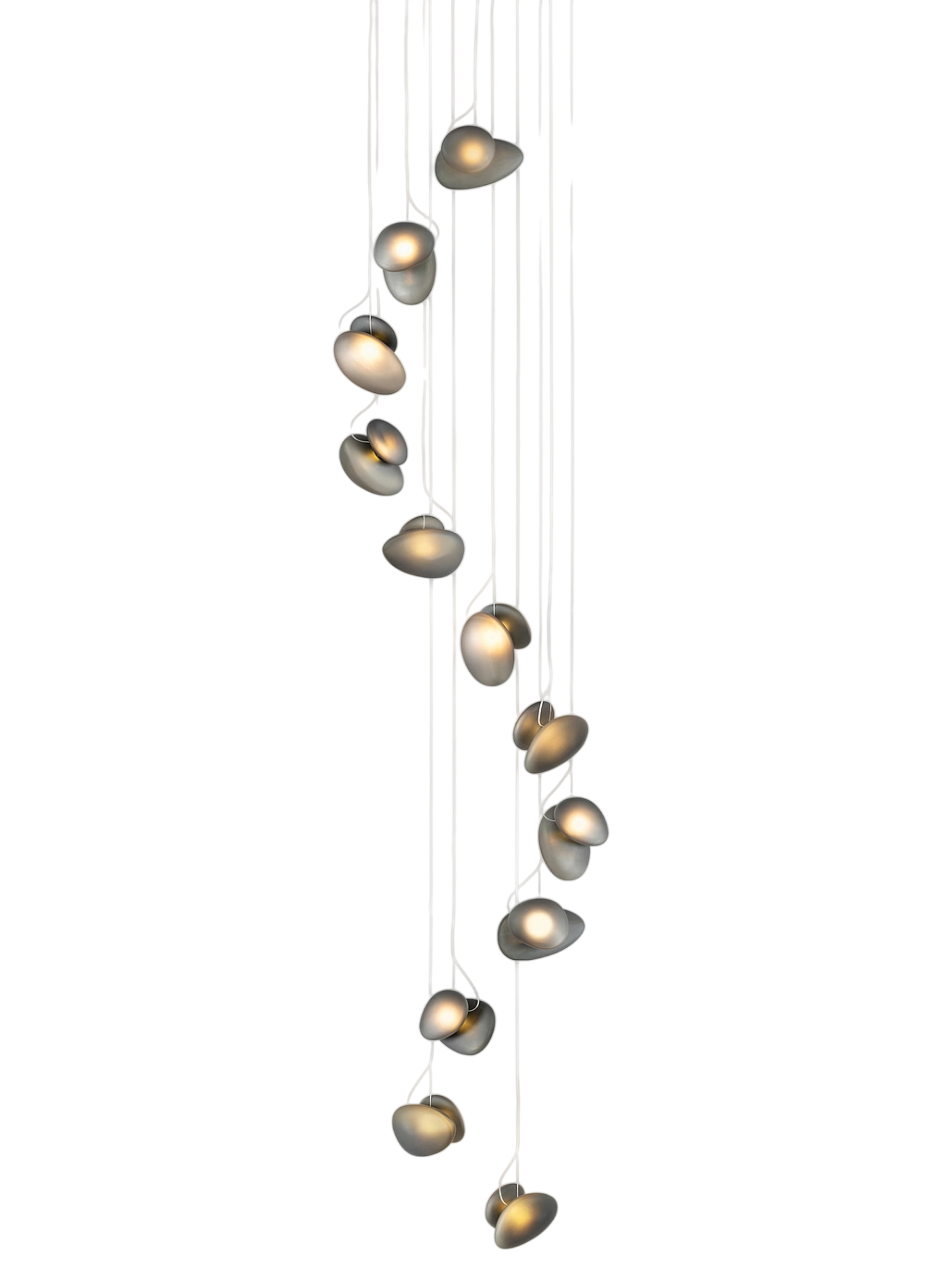 Pebble Chandelier - White Sandtex