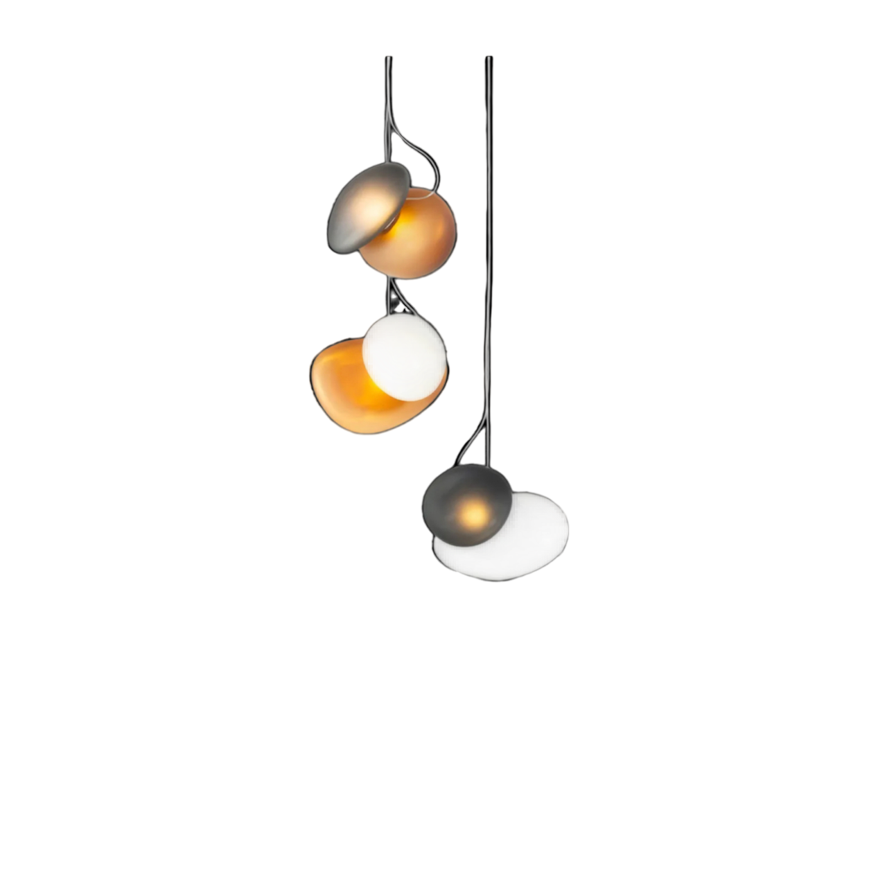 Pebble Chandelier - White Sandtex